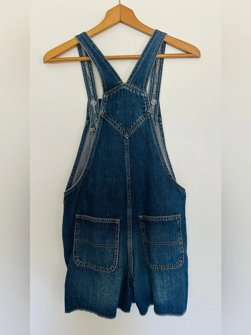 NWT Old Navy Girls XL Denim Shortalls Distressed Overalls Size 14 16
